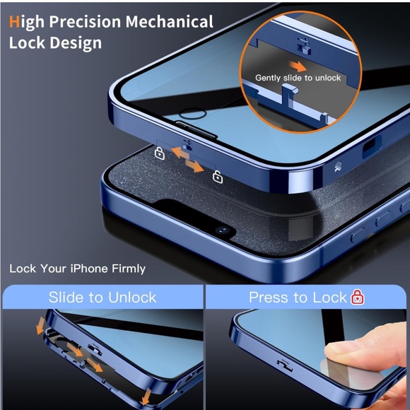 NWOT iPhone 15 Pro Cell Phone Case - 360 degree protection, Blue Titanium - Picture 4 of 13